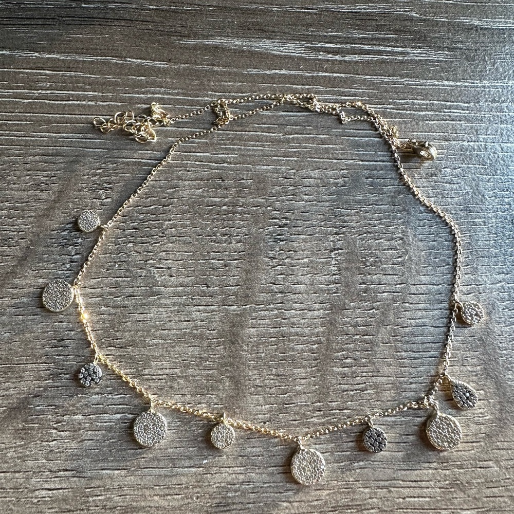 Elegant Gold Vermeil Station Pendant Necklace